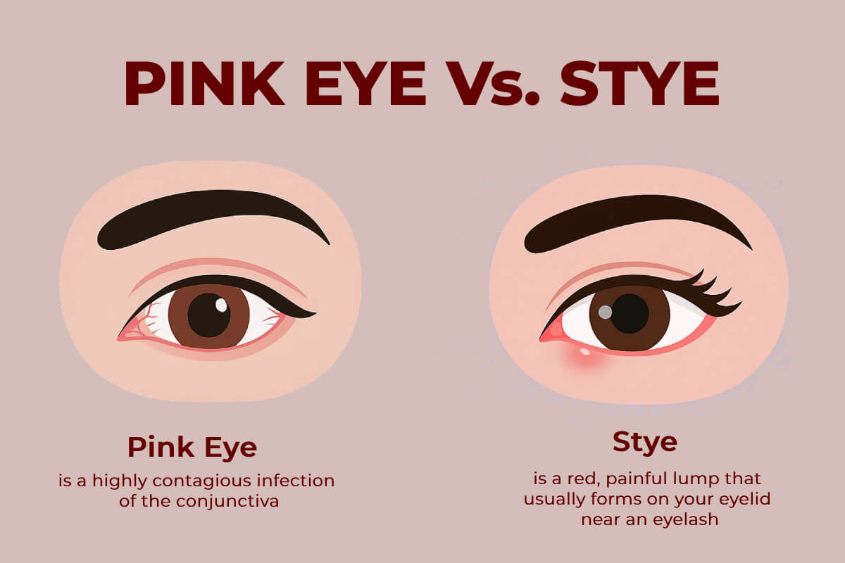 pink eye vs stye